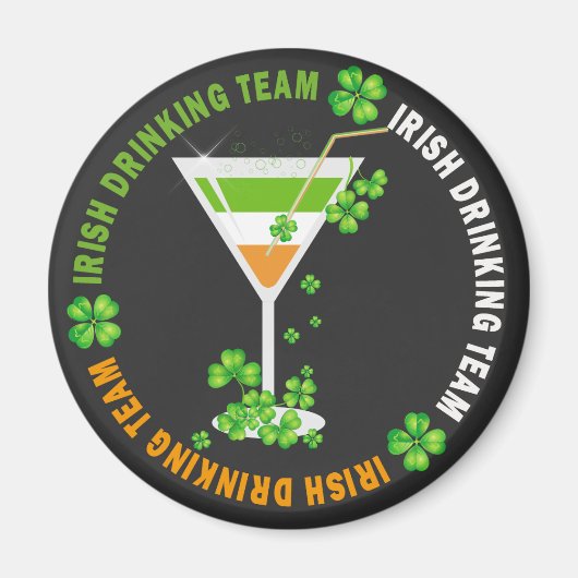 Iers Drink Team Shamrock Cocktail Magnet (Voorkant)