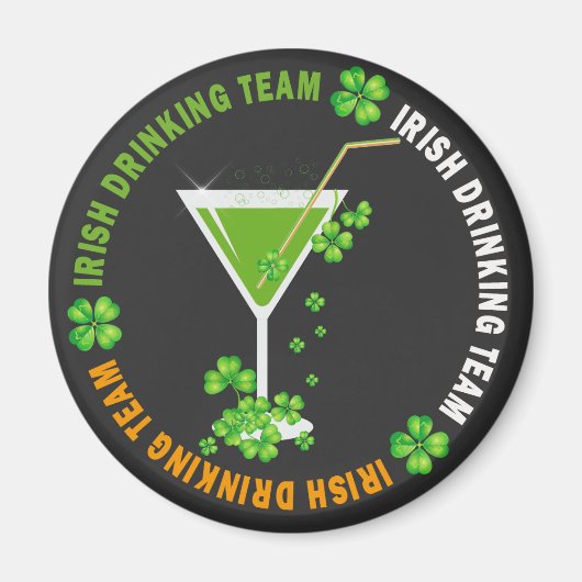 Iers Drink Team Shamrock Cocktail Magnet (Voorkant)