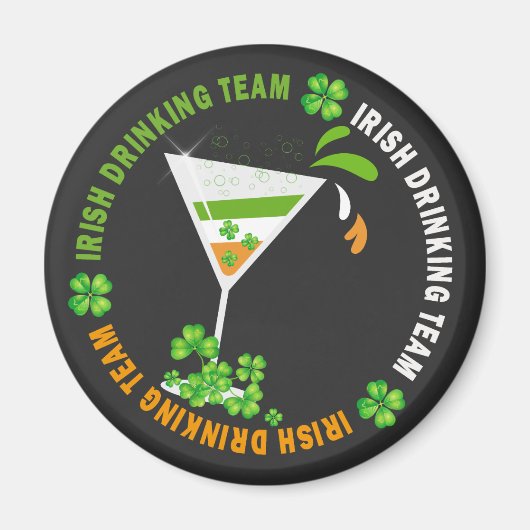 Iers Drink Team Shamrock Cocktail Magnet (Voorkant)