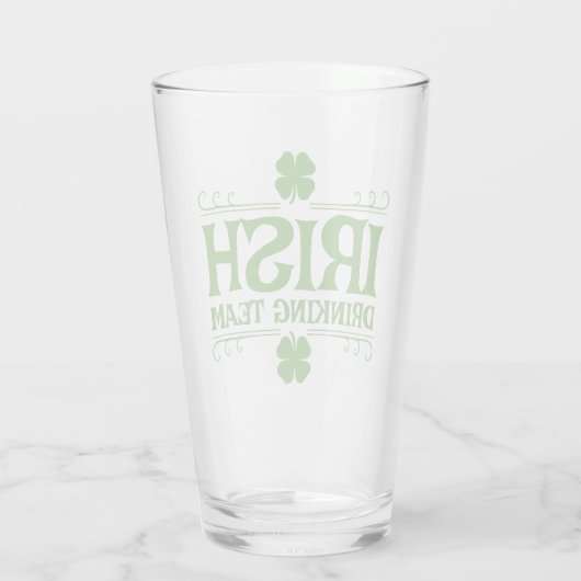 Iers Drink team Shamrock Glas (Achterkant)