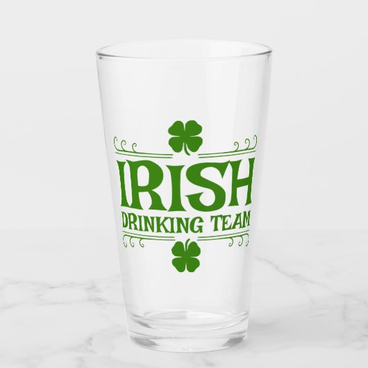 Iers Drink team Shamrock Glas (Voorkant)