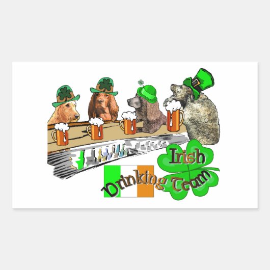Iers Drink team St. Pats Rechthoekige Sticker (Voorkant)