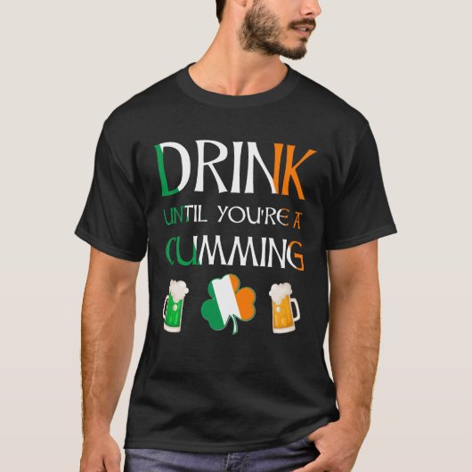 Iers - Drink tot je naam knipoogt T-shirt (Voorkant)