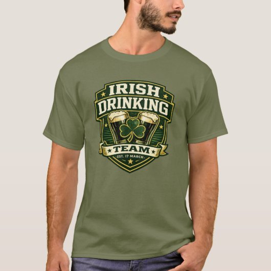 Iers drinkteam St. Patrick's Day Grappig Bier T-shirt (Voorkant)