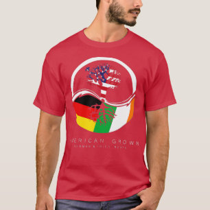 Iers Duits Roots American Groot met vlag T-shirt