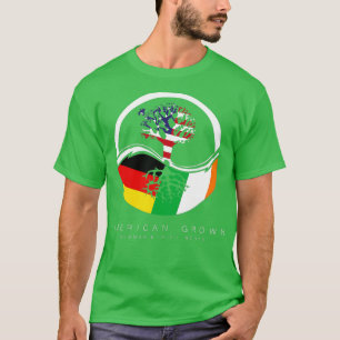 Iers Duits Roots American Groot met vlag T-shirt