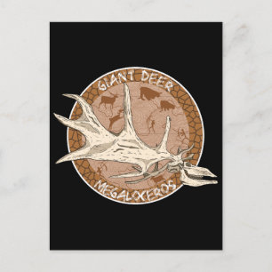 Iers Elk Paleoart Megaloceros Skull Briefkaart