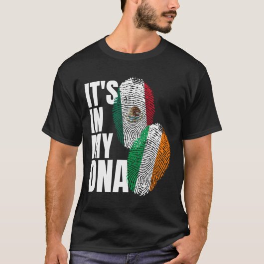 Iers en Mexicaans erfgoed-DNA-vlag Gi T-shirt (Voorkant)