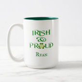 Iers en Trots Gepersonaliseerd Tweekleurige Koffiemok (Links)