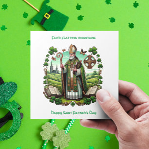 Iers erfgoed: Traditionele bisschop Saint Patrick' Feestdagenkaart