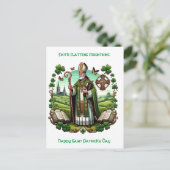 Iers erfgoed: Traditionele bisschop Saint Patrick' Feestdagenkaart (Staand voorkant)