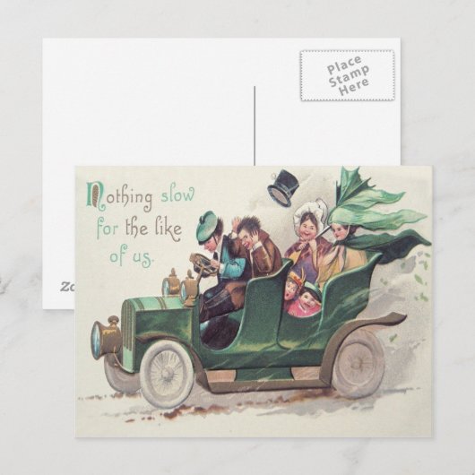 Iers familie Antiek auto rijden Briefkaart (Voorkant / Achterkant)