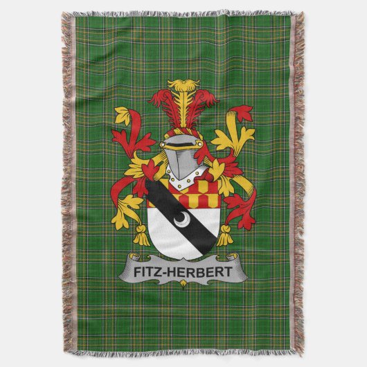 Iers Fitz-Herbert Wapen Familie Crest Ierland Deken (Voorkant Verticaal)