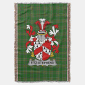 Iers Fitz-Stephens Wapen Familie Crest Ire Deken (Voorkant Verticaal)