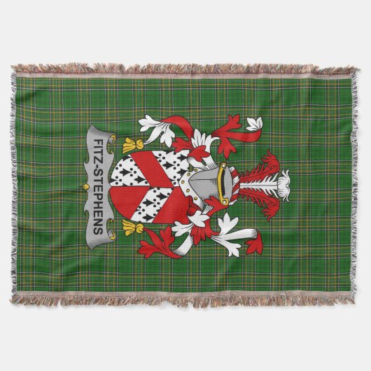 Iers Fitz-Stephens Wapen Familie Crest Ire Deken (Voorkant)