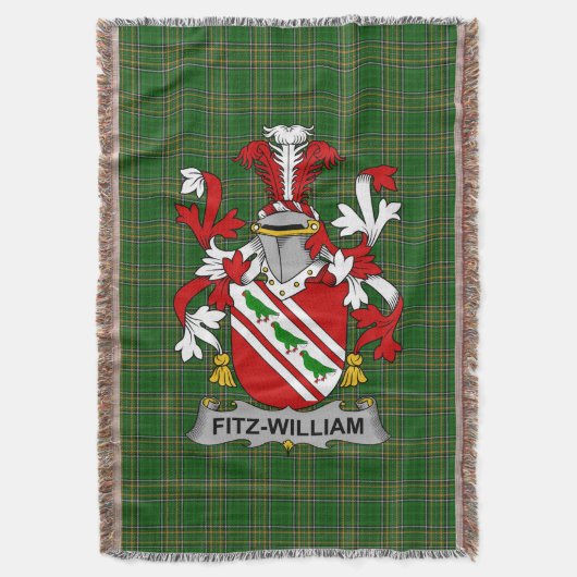 Iers Fitz-William Wapen Familie Crest Ierland Deken (Voorkant Verticaal)