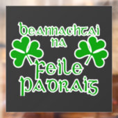 Iers-Gaelisch St. Patrick's Day-shirt. Raamsticker (Vel 2)