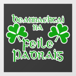 Iers-Gaelisch St. Patrick's Day-shirt. Raamsticker