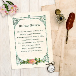  Iers gebak met Shamrocks en Rustisch Lijst Briefkaart