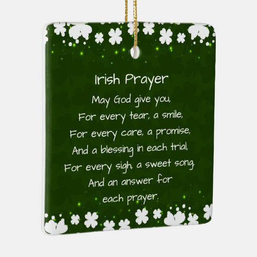 Iers gebed en kerstmis op maat van de zegen keramisch ornament (Rechts)