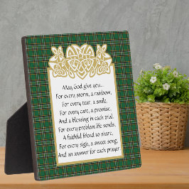 Iers gebed Keltische rand en tartan Fotoplaat