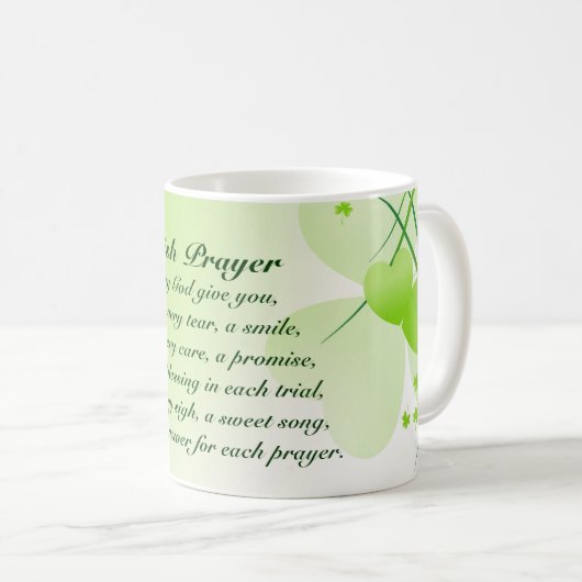 Iers gebed met Shamrocks en Hearts Mok (Voorkant rechts)