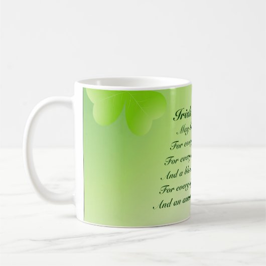 Iers gebed met Shamrocks en Hearts Mok (Links)