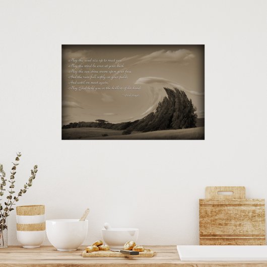 Iers gebed, zegencadeaus voor maginatief beeldmate poster (Keuken)