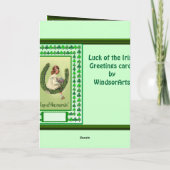 Iers geluk, meisje met shamrocks en muziek kaart (Achterkant)