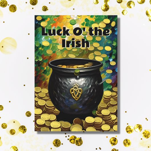 Iers Geluk St. Patrick's Day Pot met Goud Kaart