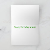 Iers gelukkig verjaardag kaart (Binnen)