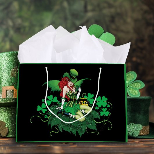 Iers geluksfee groen groot cadeauzakje
