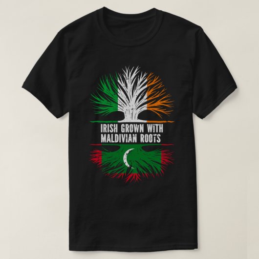Iers geteeld met Maldivische wortels Ierse vlag T-shirt (Design voorkant)
