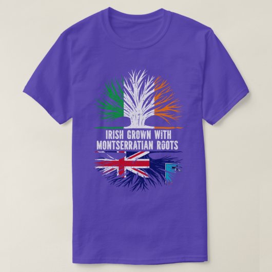 Iers geteeld met Montserratian Roots Ierland vlag T-shirt (Design voorkant)