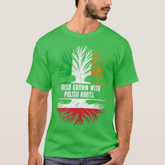 Iers geteeld met Poolse wortels Ierse vlag T-shirt