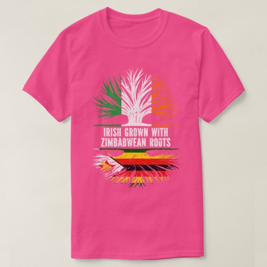 Iers geteeld met Zimbabwaanse roots Ierse vlag T-shirt (Design voorkant)