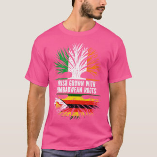 Iers geteeld met Zimbabwaanse roots Ierse vlag T-shirt