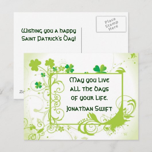 Iers Gezegde St. Patrick's Day Briefkaart (Voorkant / Achterkant)