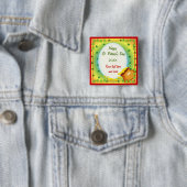 Iers goud 2 vierkante button 5,1 cm (In situ)
