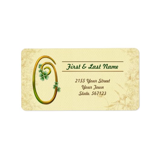 Iers Goud Monogram 0 Label (Voorkant)