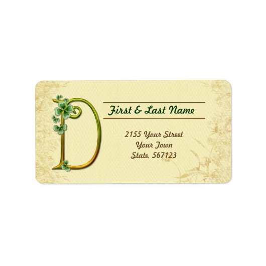 Iers Goud Monogram D Label (Voorkant)