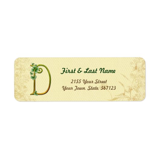 Iers Goud Monogram D Label (Voorkant)