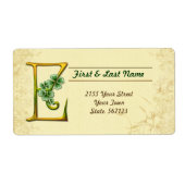 Iers Goud Monogram E Label (Voorkant)