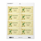 Iers Goud Monogram E Label (Full Sheet)