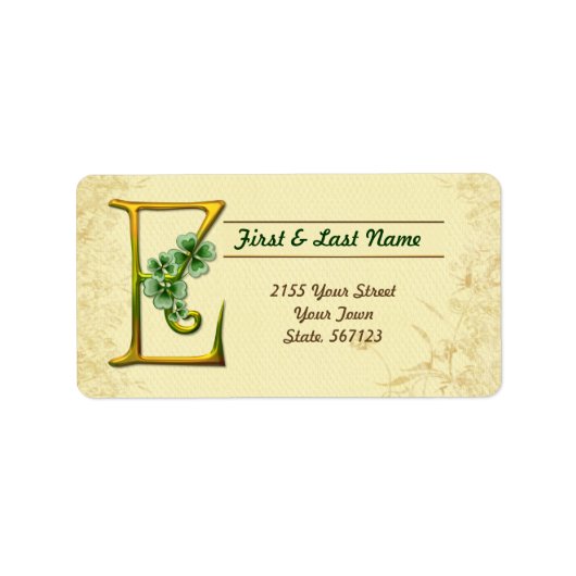 Iers Goud Monogram E Label (Voorkant)