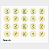 Iers Goud Monogram E Ronde Sticker (Vel)