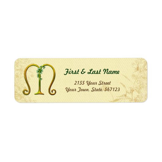 Iers Goud Monogram M Label (Voorkant)