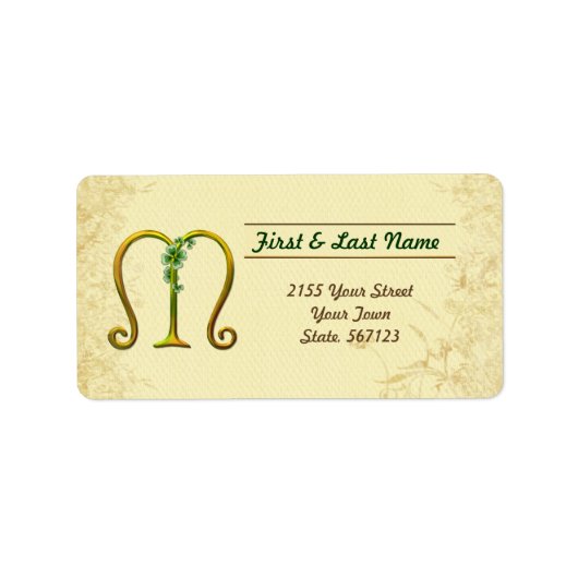 Iers Goud Monogram M Label (Voorkant)