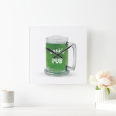 Iers groen bier met shamrocks vierkante klok (Huis)