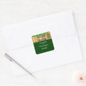 Iers groen en goud dank u vierkante sticker (Envelop)